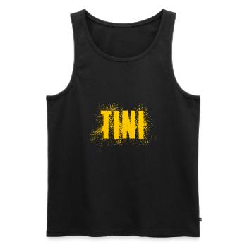 Tini - Men's Premium Organic Tank Top - black - Front - Michal (187cm)