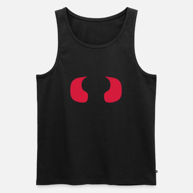 Teufel Satan Dämon Hörner Böse - Männer Premium Bio Tank Top - Schwarz