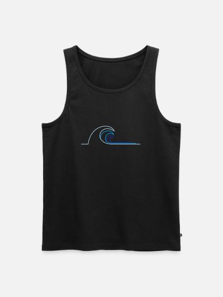 Welle - Männer Premium Bio Tank Top - Schwarz