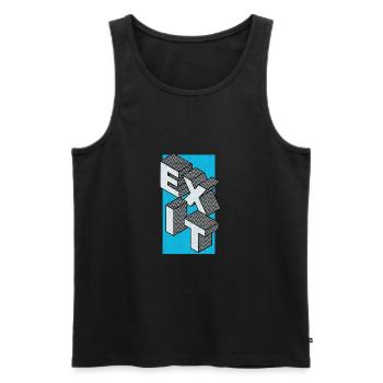 Exit - take the exit in blue - Men's Premium Organic Tank Top - black - Front - AI Model Male 178 light (178cm)