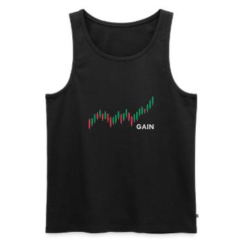Forex Trader - Candlestick Chart - Chemise de trading - Débardeur bio Premium Homme - noir - Devant - AI Model Male 178 light (178cm)
