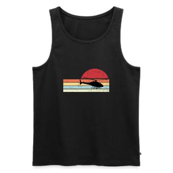 Hubschrauber Helikopter Geschenk Retro - Männer Premium Bio Tank Top - Schwarz - Vorne - AI Model Male 178 light (178cm)