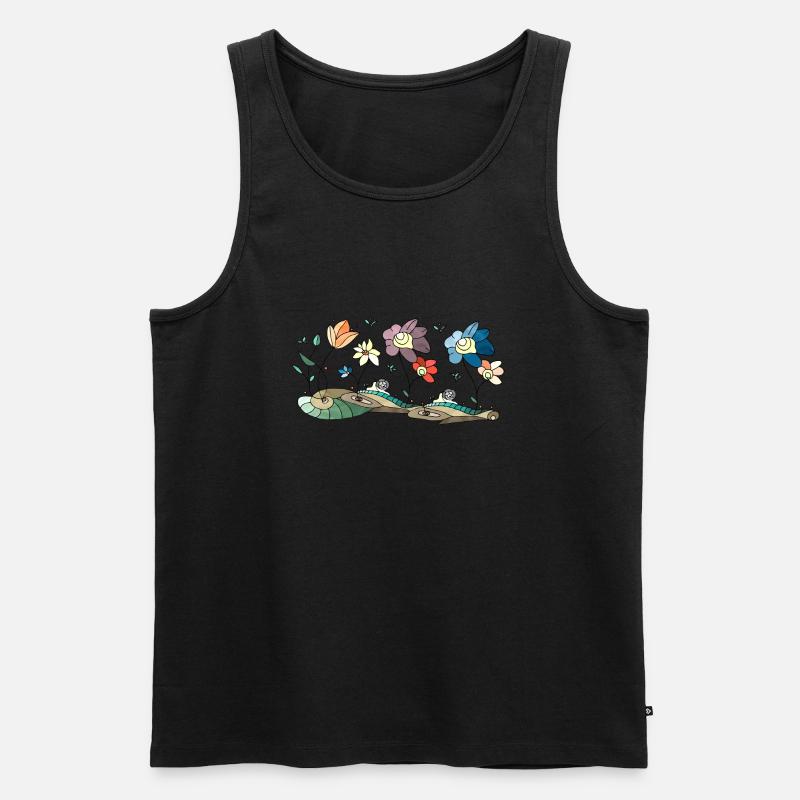 Blumen - Männer Premium Bio Tank Top - Schwarz