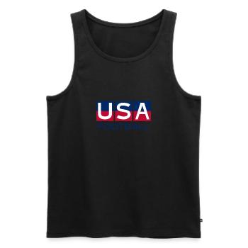 USA Football - Couleurs nationales - États-Unis - Débardeur bio Premium Homme - noir - Devant - Michal (187cm)