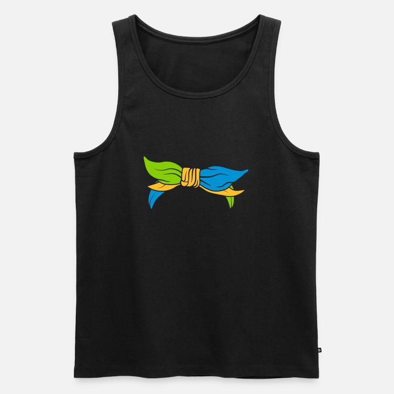Bunte weibliche Kopfbedeckung Kopftuch - Männer Premium Bio Tank Top - Schwarz