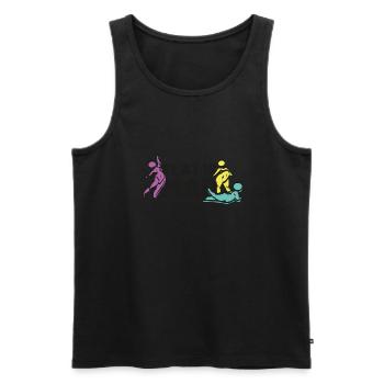 flat is mad - Männer Premium Bio Tank Top - Schwarz - Vorne - AI Model Male 178 light (178cm)