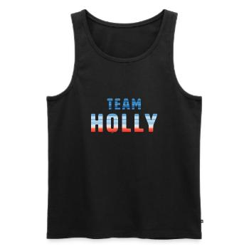 Team Holly | Warming Stripes - Männer Premium Bio Tank Top - Schwarz - Vorne - AI Model Male 178 light (178cm)