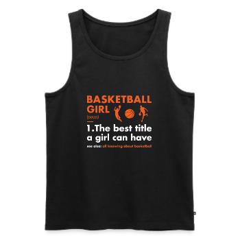 Sport Girl Définition Basketball - Débardeur bio Premium Homme - noir - Devant - Michal (187cm)