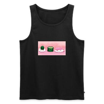 happy sushi - Männer Premium Bio Tank Top - Schwarz - Vorne - Michal (187cm)