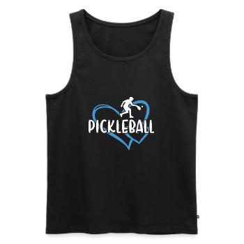 Sport Heart Pickleball - Débardeur bio Premium Homme - noir - Devant - Michal (187cm)