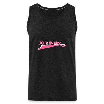 Year 70 baby - Men's Premium Organic Tank Top - charcoal grey - Front - Alexander (188cm)