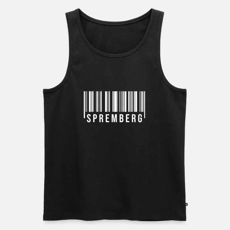 Spremberg Strichcode1 - Männer Premium Bio Tank Top - Schwarz