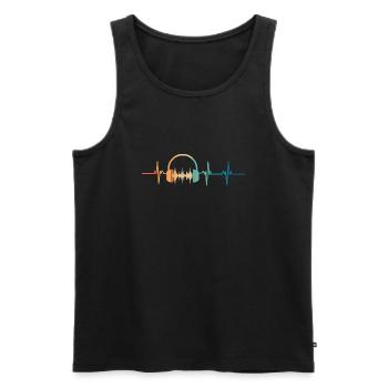 Heartbeat music headphones - Men's Premium Organic Tank Top - black - Front - Michal (187cm)