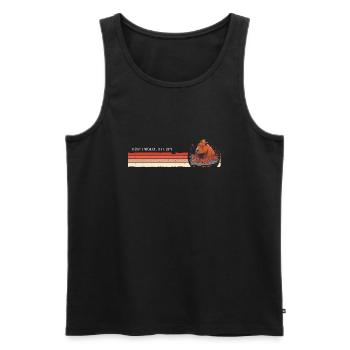 Capybara Vintage - Don't be Worry, Be Capy - Men's Premium Organic Tank Top - black - Front - AI Model Male 178 light (178cm)