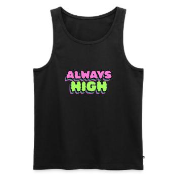 Always High - Männer Premium Bio Tank Top - Schwarz - Vorne - AI Model Male 178 light (178cm)