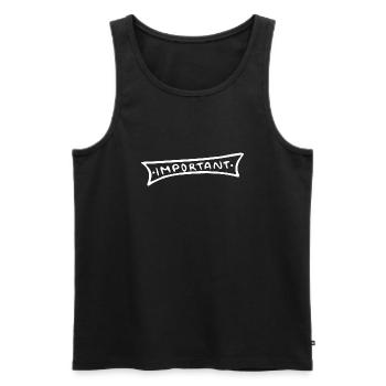 Aufkleber Wichtig - Männer Premium Bio Tank Top - Schwarz - Vorne - Michal (187cm)