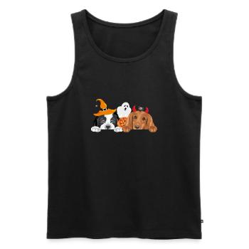 Peeking dogs with Halloween fancy accessories - Men's Premium Organic Tank Top - black - Front - AI Model Male 178 light (178cm)