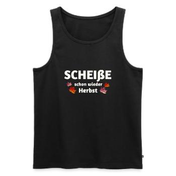 Der Herbst ist da lustiger Spruch - Männer Premium Bio Tank Top - Schwarz - Vorne - AI Model Male 178 light (178cm)