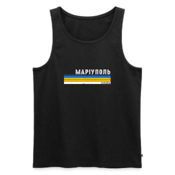 Vintage Marioupol Ukraine - Montrez votre ukrainien - Débardeur bio Premium Homme - noir - Devant - Michal (187cm)