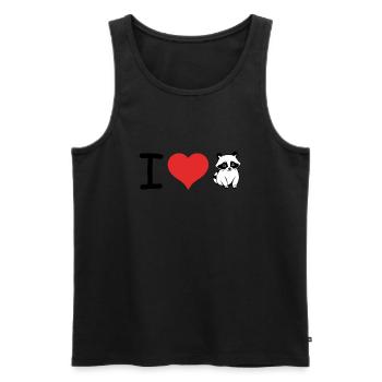 I love Raccoon - Pet Design - Männer Premium Bio Tank Top - Schwarz - Vorne - AI Model Male 178 light (178cm)