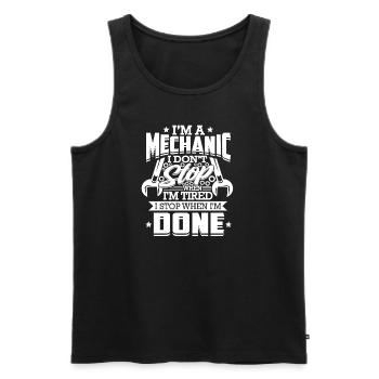 Mechanic Gifts I don't stop until I - Men's Premium Organic Tank Top - black - Front - Michal (187cm)
