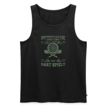 Dartspieler alter Mann - Männer Premium Bio Tank Top - Schwarz - Vorne - Michal (187cm)