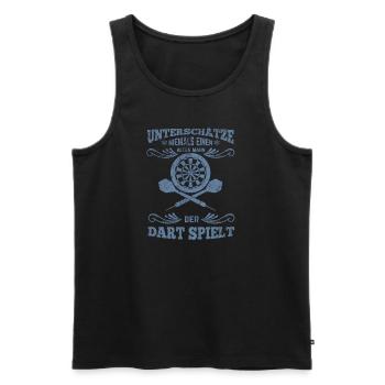 Dartspieler alter Mann - Männer Premium Bio Tank Top - Schwarz - Vorne - Michal (187cm)