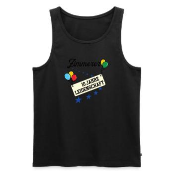 Zimmerer Jubiläum 10 Jahre 10. jähriges Zimmerei - Männer Premium Bio Tank Top - Schwarz - Vorne - Michal (187cm)