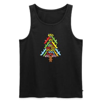 Weihnachten Weihnachtsbaum Snowboard Snowboarder - Männer Premium Bio Tank Top - Schwarz - Vorne - AI Model Male 178 light (178cm)