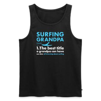 Sport Grandpa Surfing - Men's Premium Organic Tank Top - black - Front - AI Model Male 178 light (178cm)