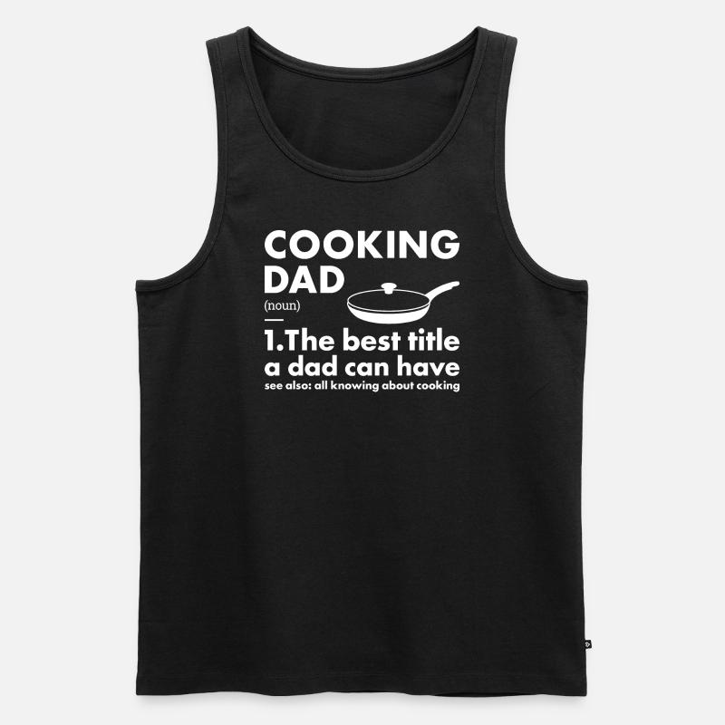 Cook Dad Definition Cooking - Männer Premium Bio Tank Top - Schwarz
