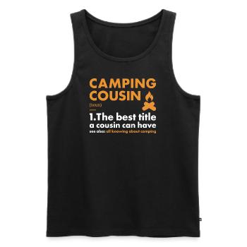 Camper Cousin Definition Camping - Men's Premium Organic Tank Top - black - Front - AI Model Male 178 light (178cm)