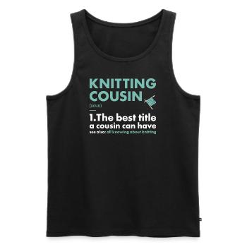 Knitter Cousin Definition Knitting - Men's Premium Organic Tank Top - black - Front - Michal (187cm)