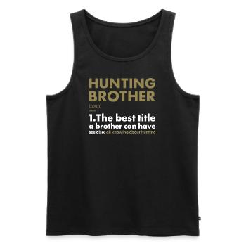 Hunter Brother Definition Hunting - Men's Premium Organic Tank Top - black - Front - Michal (187cm)
