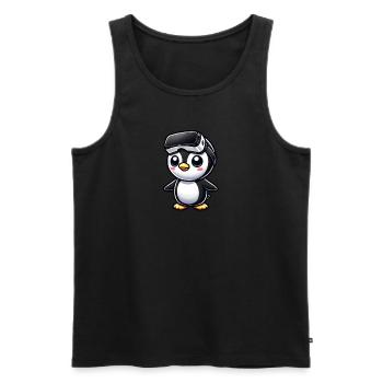 Süßer Pinguin VR Gamer Comic Gaming - Männer Premium Bio Tank Top - Schwarz - Vorne - Michal (187cm)