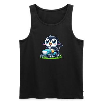 Penguin Tractor Horticulture Landscaper - Men's Premium Organic Tank Top - black - Front - Michal (187cm)