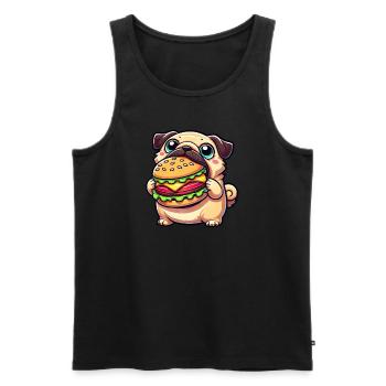 Carlin Burger Amateur de restauration rapide Chien - Débardeur bio Premium Homme - noir - Devant - Michal (187cm)