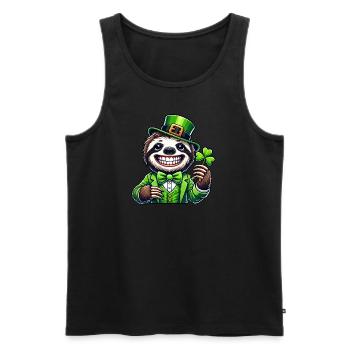 Mignon paresseux Trèfle de la Saint-Patrick Trèfle chanceux - Débardeur bio Premium Homme - noir - Devant - Michal (187cm)