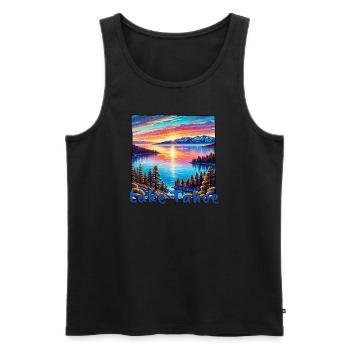 Lake Tahoe See Nevada Kalifornien Wandern - Männer Premium Bio Tank Top - Schwarz - Vorne - AI Model Male 178 light (178cm)