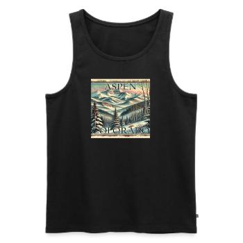 Aspen Ski Resort Ski Snowboard Hiver Vintage - Débardeur bio Premium Homme - noir - Devant - Michal (187cm)