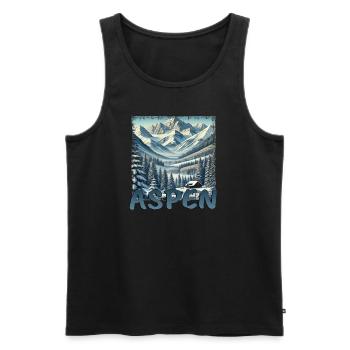 Aspen Colorado Skiing Snowboarding - Men's Premium Organic Tank Top - black - Front - Michal (187cm)