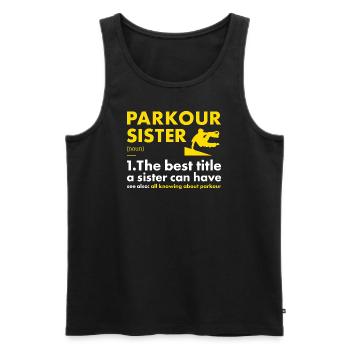Traceur Sister Definition Parkour - Männer Premium Bio Tank Top - Schwarz - Vorne - AI Model Male 178 light (178cm)