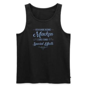 Keine Macken nur Special Effects Spruch - Männer Premium Bio Tank Top - Schwarz - Vorne - AI Model Male 178 light (178cm)