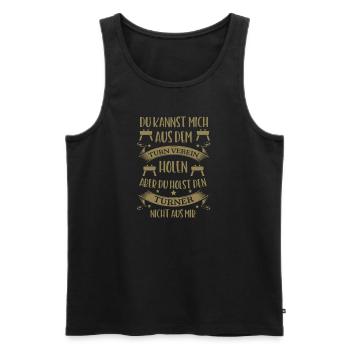 Turner Spruch Turnverein bleibt für immer - Männer Premium Bio Tank Top - Schwarz - Vorne - AI Model Male 178 light (178cm)