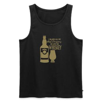 Mauvaises décisions Dicton du whisky - Débardeur bio Premium Homme - noir - Devant - Michal (187cm)