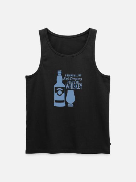 Bad Decisions Whiskey Sayings - Men's Premium Organic Tank Top - black
