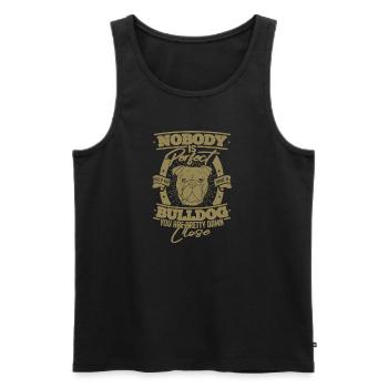 Bulldog Perfection Dog Love - Men's Premium Organic Tank Top - black - Front - Michal (187cm)