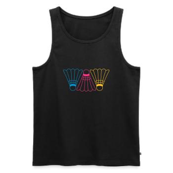 3 Badmintons - Männer Premium Bio Tank Top - Schwarz - Vorne - AI Model Male 178 light (178cm)