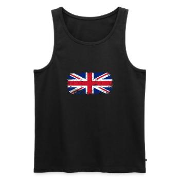 Drapeau du Royaume-Uni - Débardeur bio Premium Homme - noir - Devant - Michal (187cm)