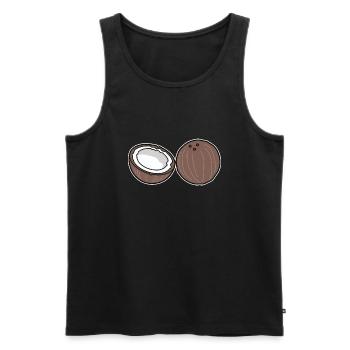 coconut - Men's Premium Organic Tank Top - black - Front - AI Model Male 178 light (178cm)